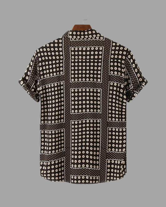 Geometric Print Casual Short Sleeve Shirt