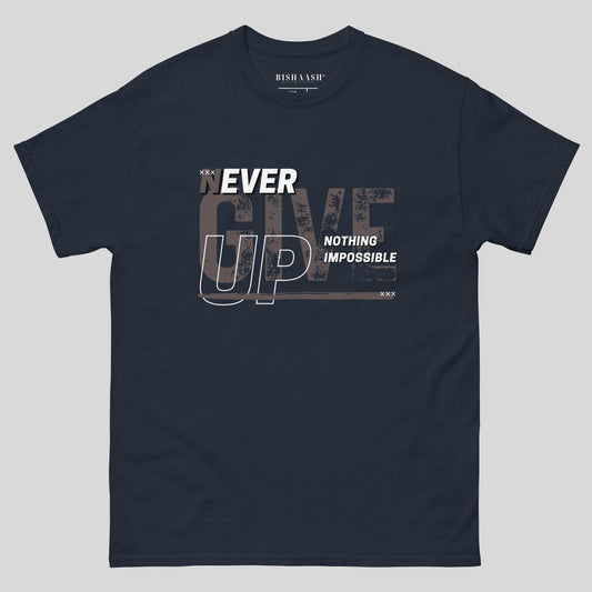 Never Give Up Print Graphic T-Shirt