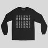 Believe Print Graphic Long Sleeve Shirt