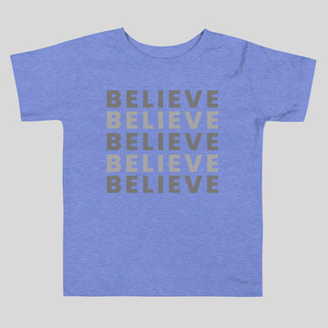 Believe Print Graphic Toddler Short Sleeve T-Shirt